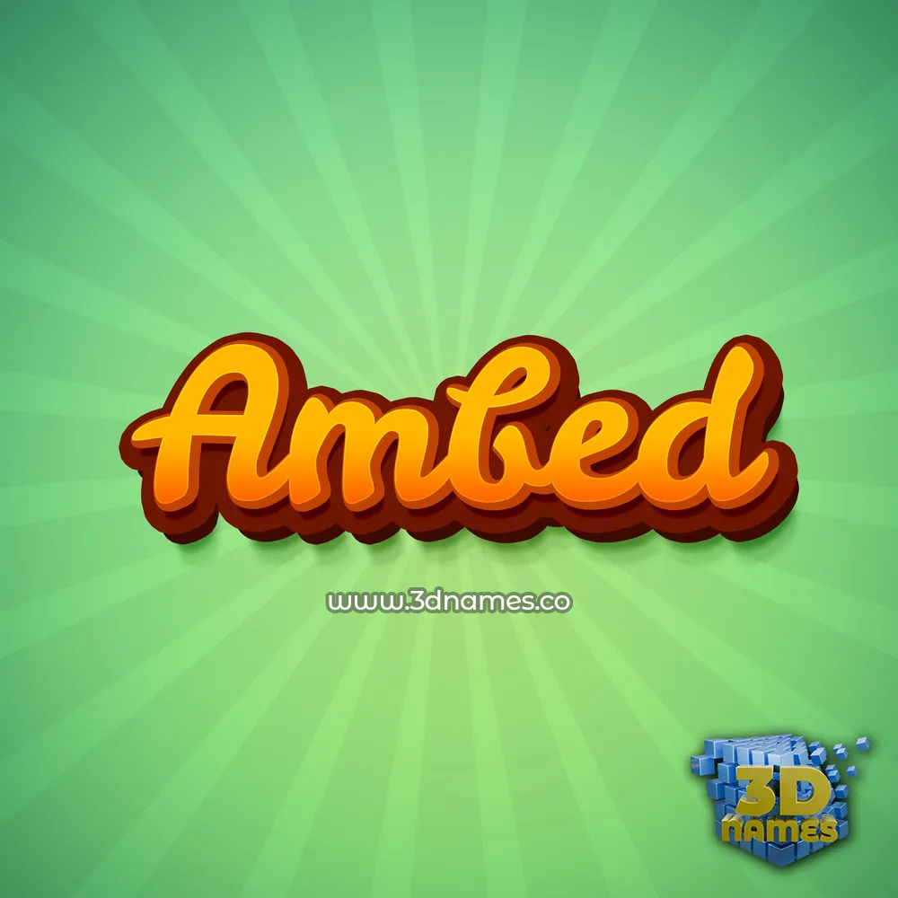 ambed in Green Rays style - 3D name wallpaper