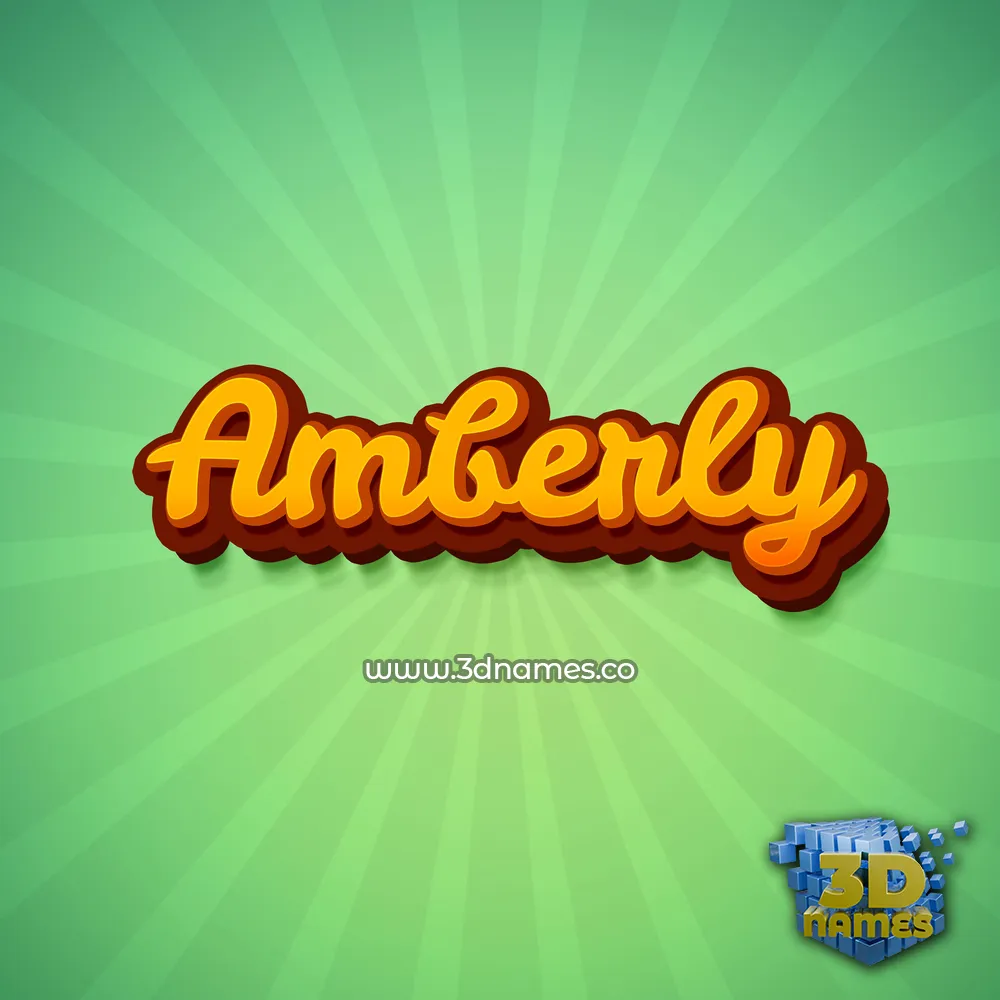 amberly in Green Rays style - 3D name wallpaper