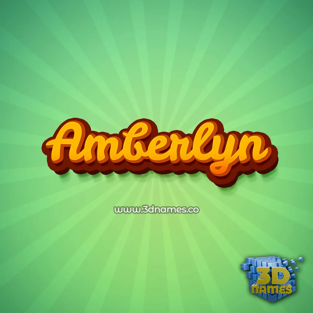 amberlyn in Green Rays style - 3D name wallpaper