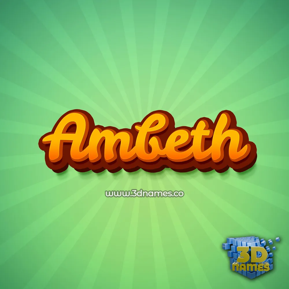 ambeth in Green Rays style - 3D name wallpaper