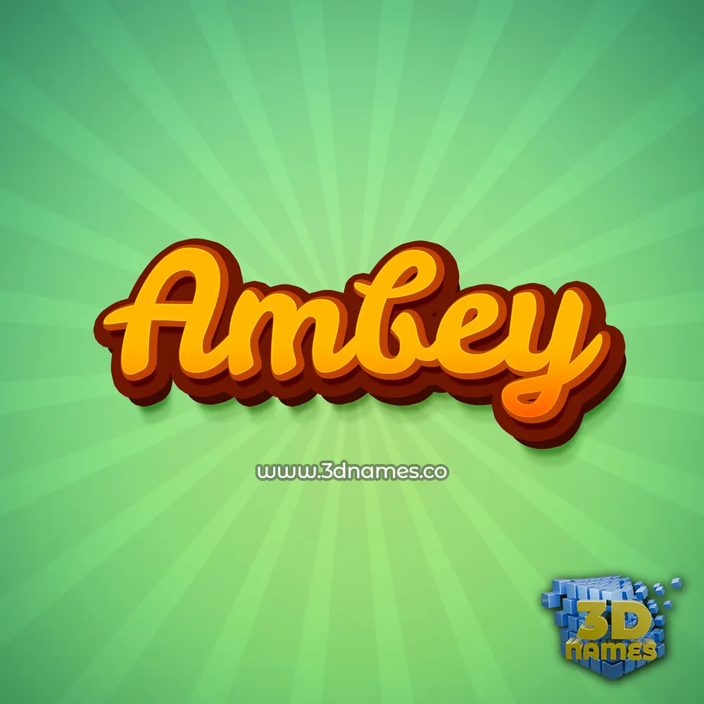 ambey in Green Rays style - 3D name wallpaper
