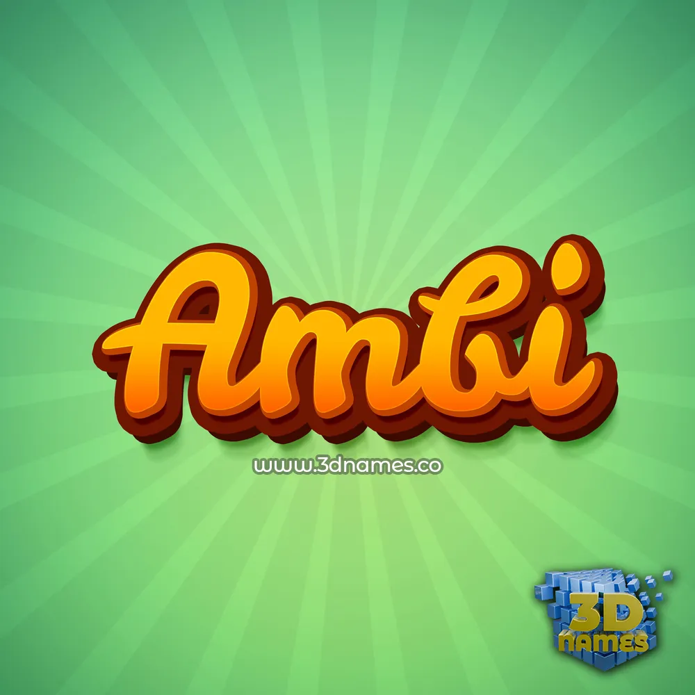 ambi in Green Rays style - 3D name wallpaper