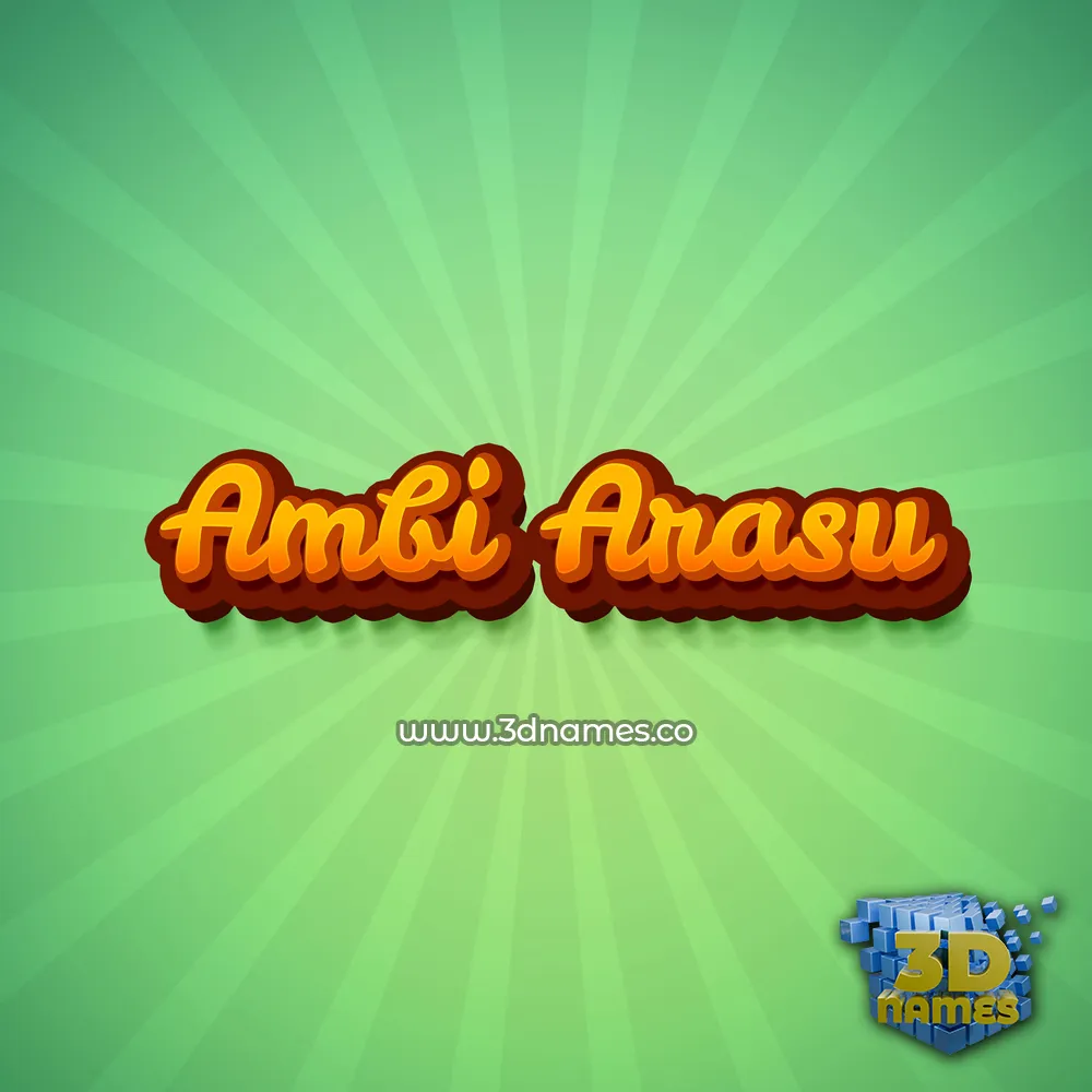 ambi arasu in Green Rays style - 3D name wallpaper