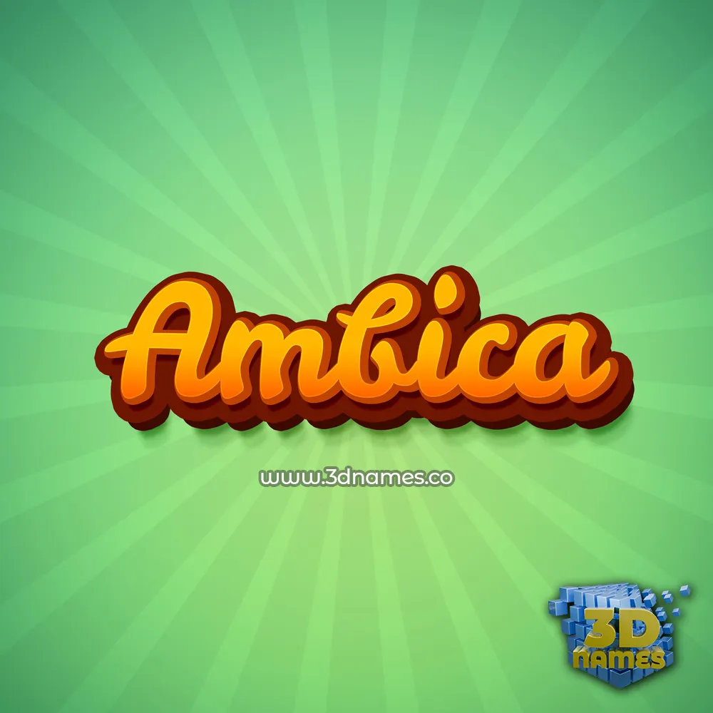 ambica in Green Rays style - 3D name wallpaper