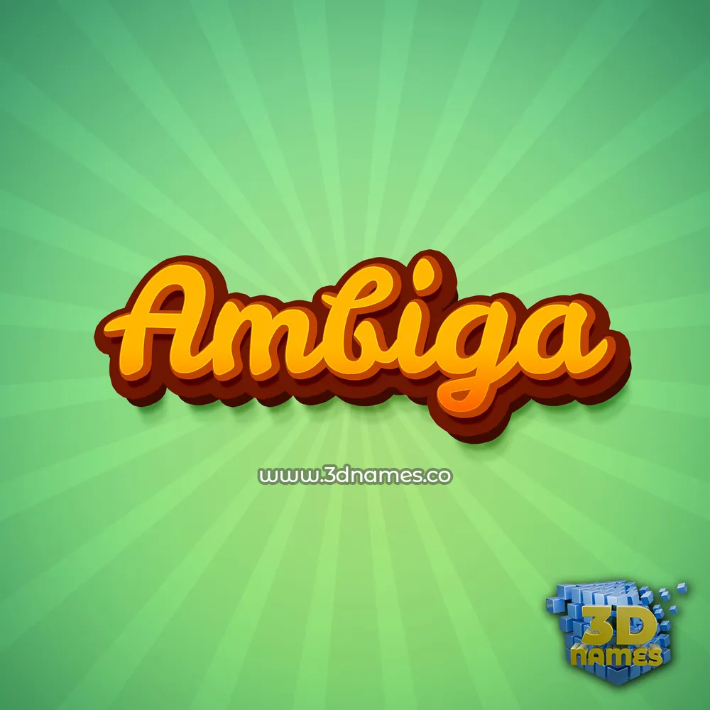 ambiga in Green Rays style - 3D name wallpaper