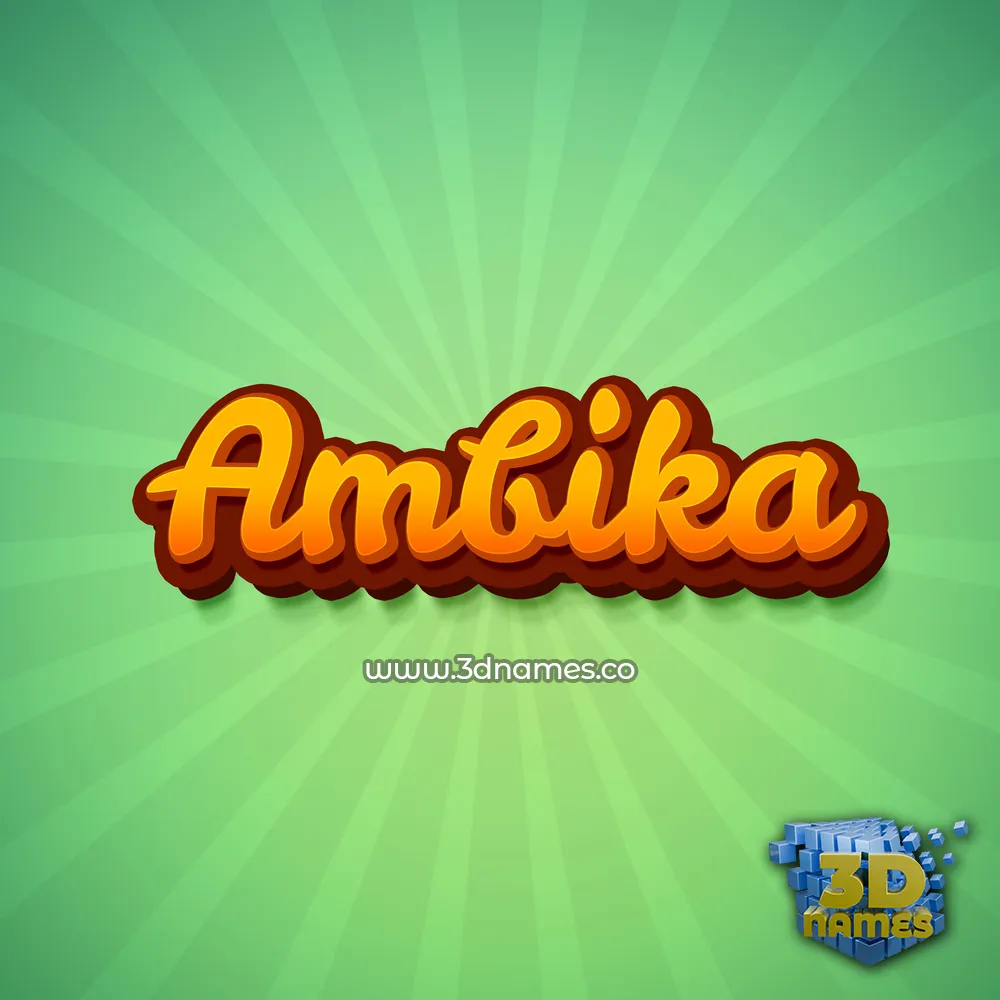 ambika in Green Rays style - 3D name wallpaper
