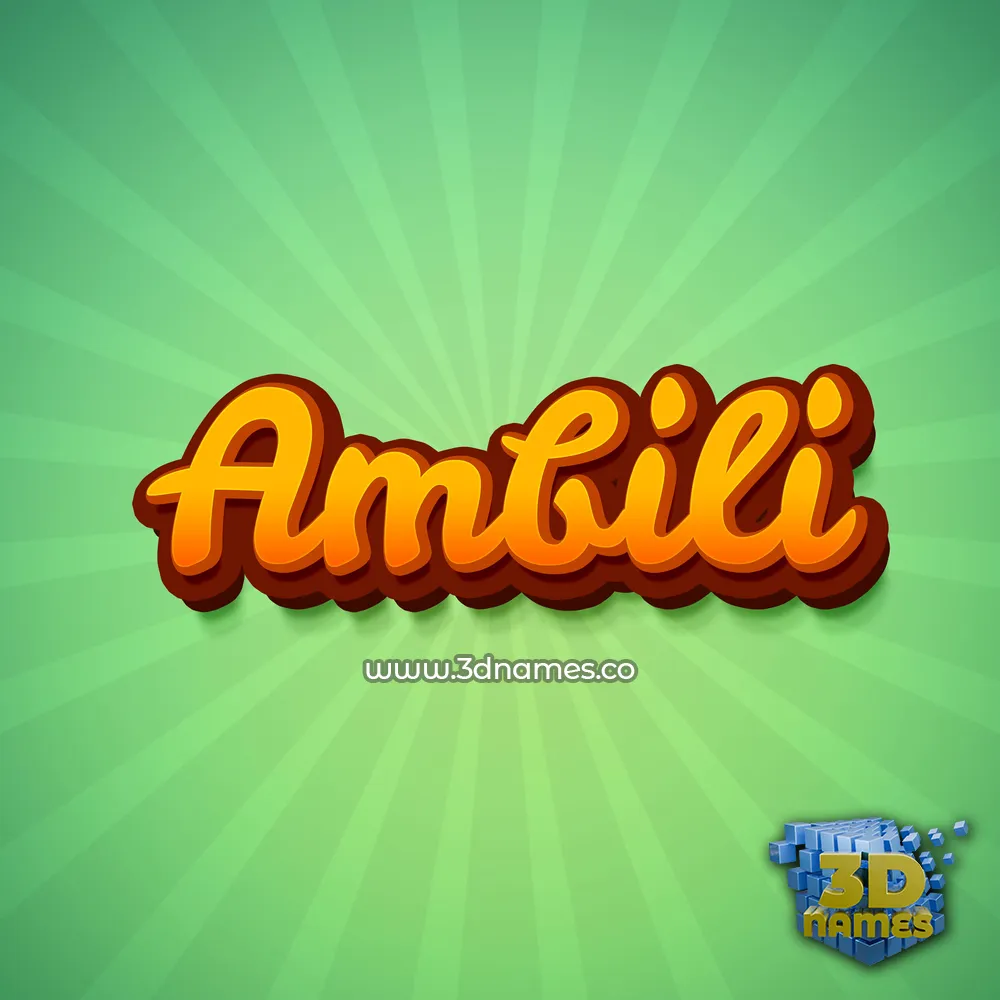ambili in Green Rays style - 3D name wallpaper