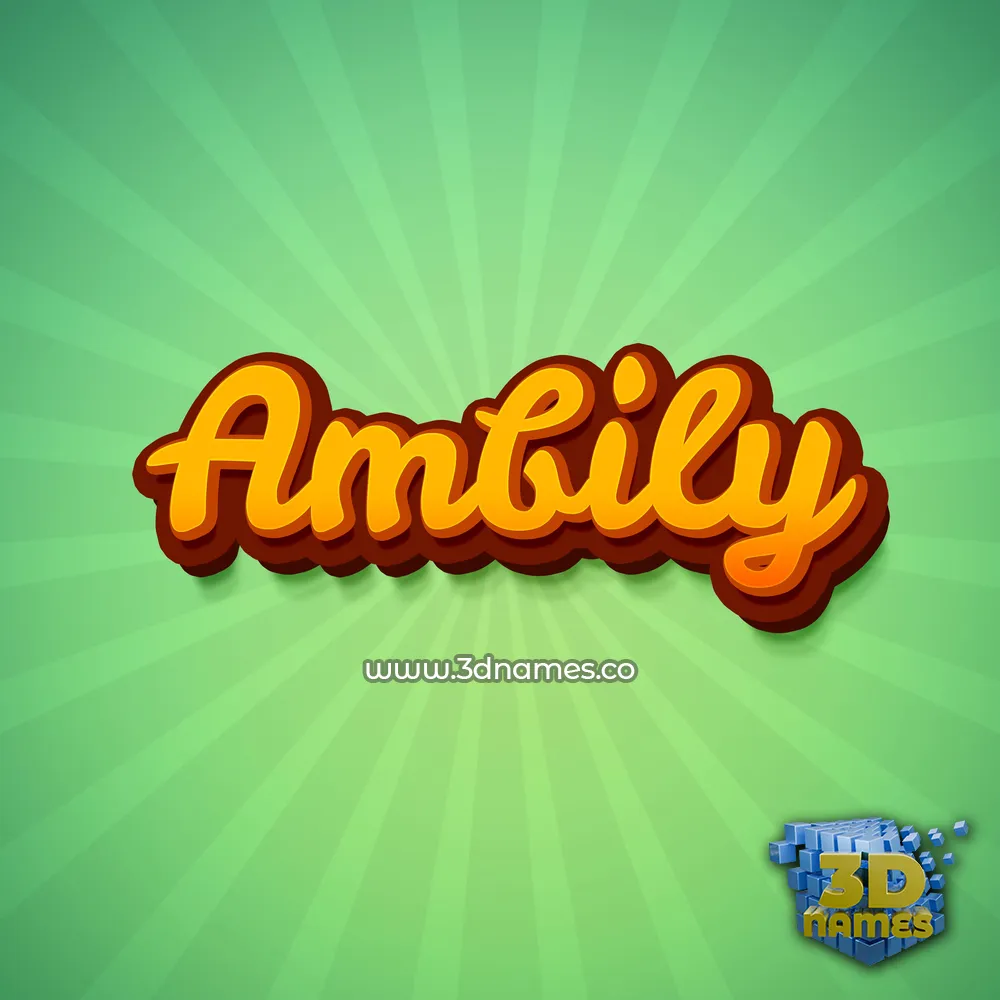 ambily in Green Rays style - 3D name wallpaper