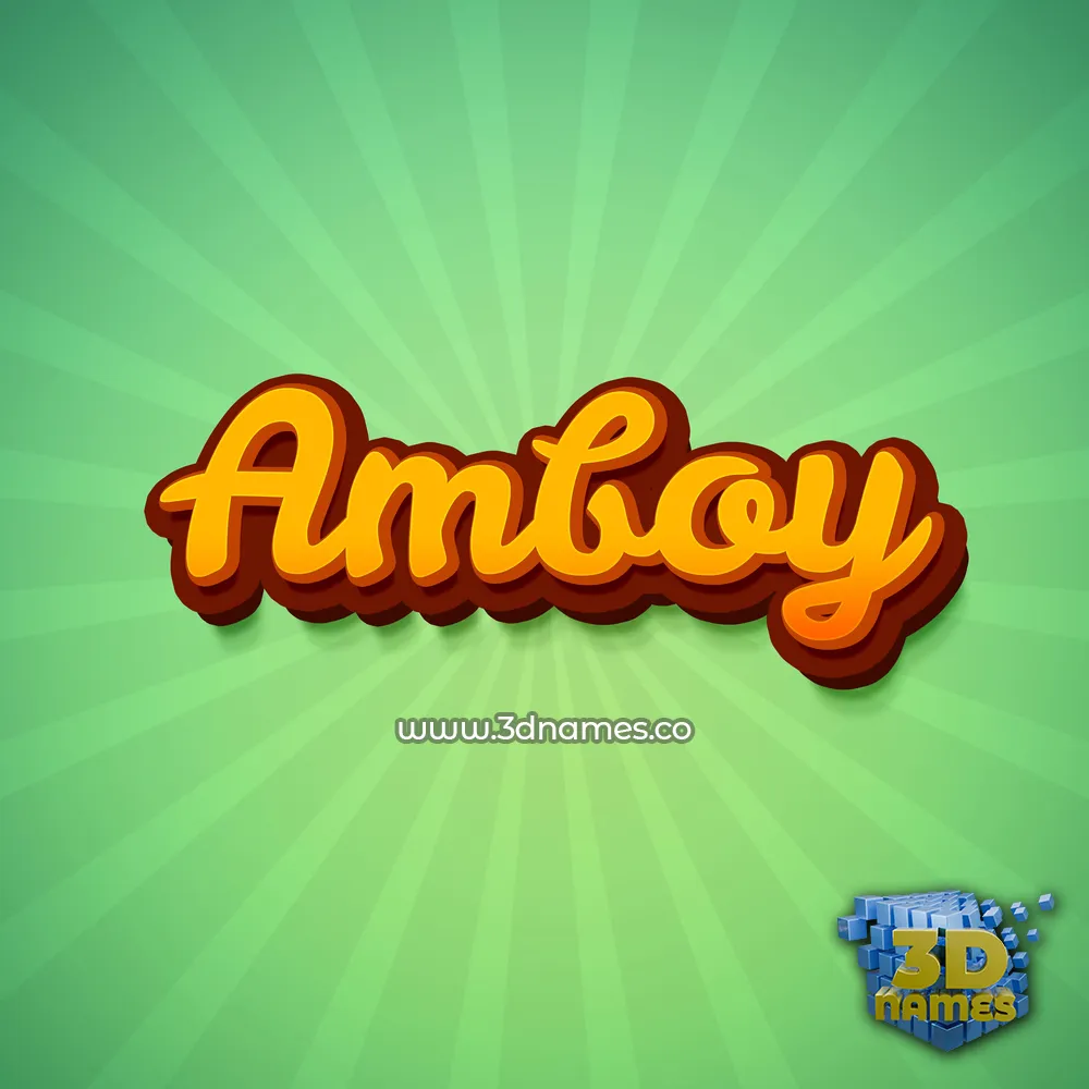 amboy in Green Rays style - 3D name wallpaper