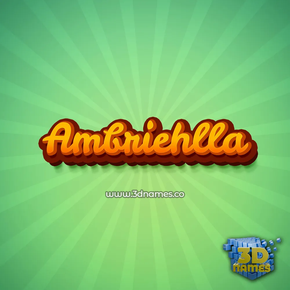ambriehlla in Green Rays style - 3D name wallpaper