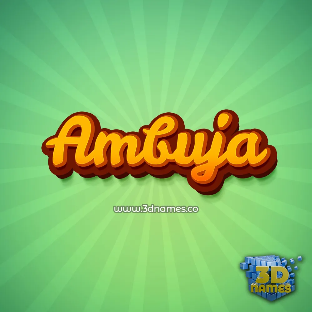 ambuja in Green Rays style - 3D name wallpaper