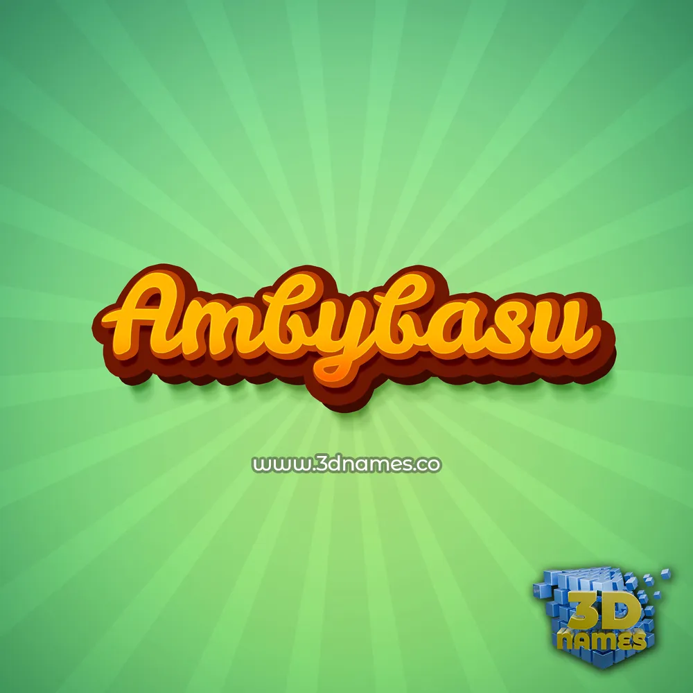 ambybasu in Green Rays style - 3D name wallpaper