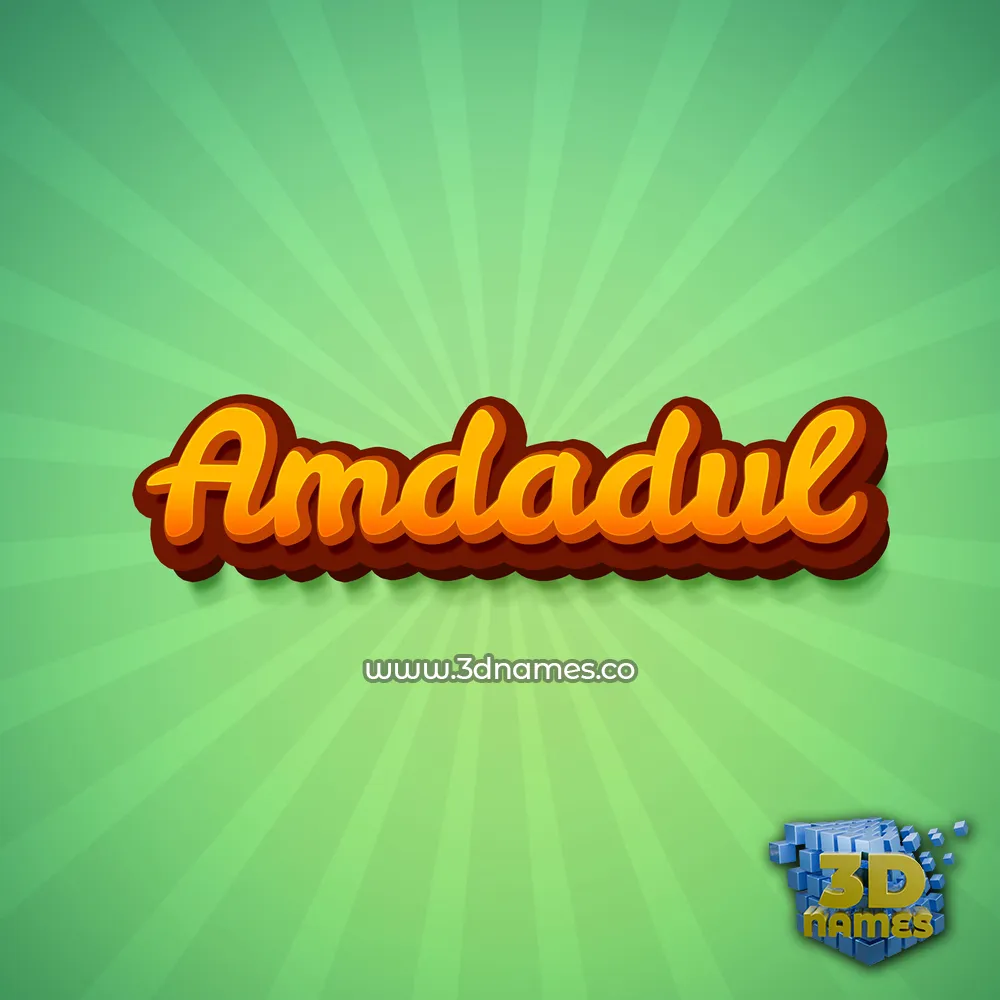 amdadul in Green Rays style - 3D name wallpaper