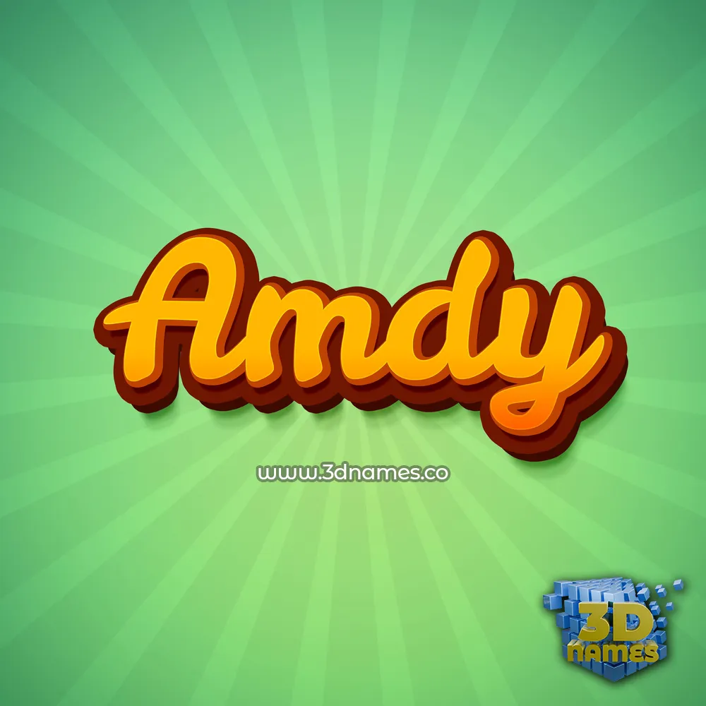 amdy in Green Rays style - 3D name wallpaper
