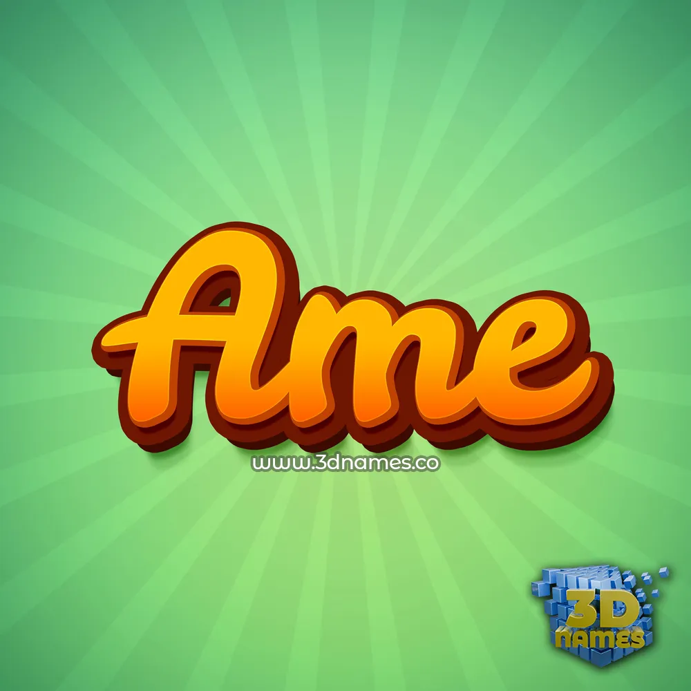 ame in Green Rays style - 3D name wallpaper