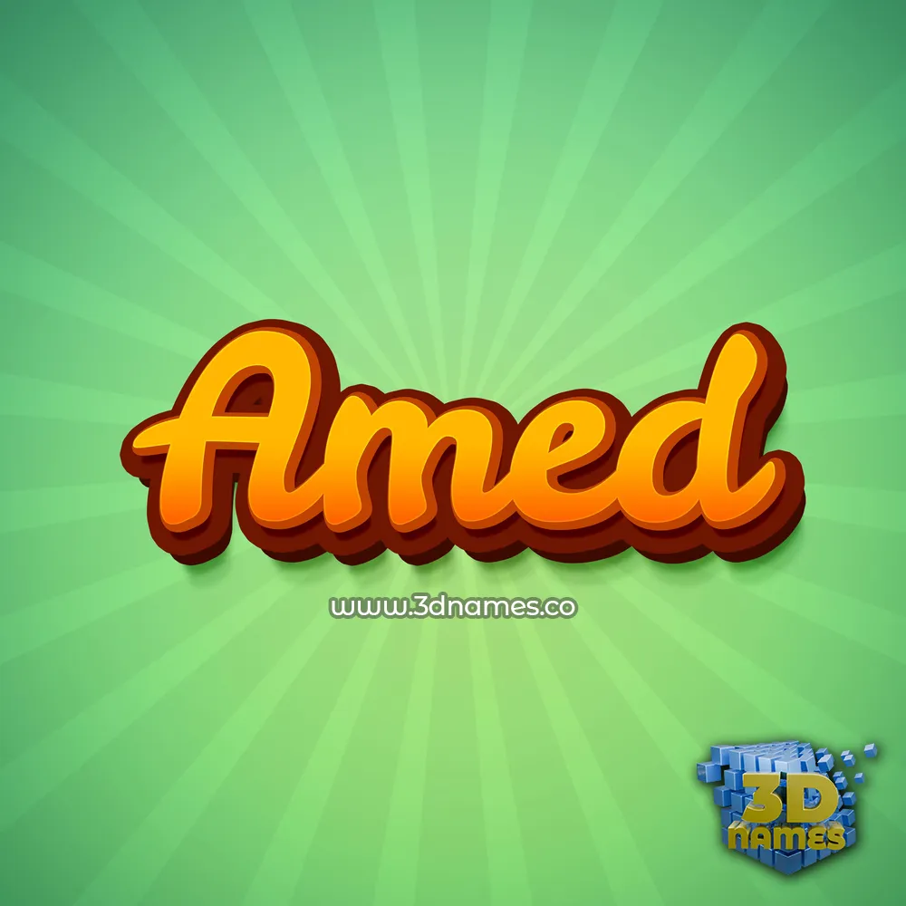 amed in Green Rays style - 3D name wallpaper