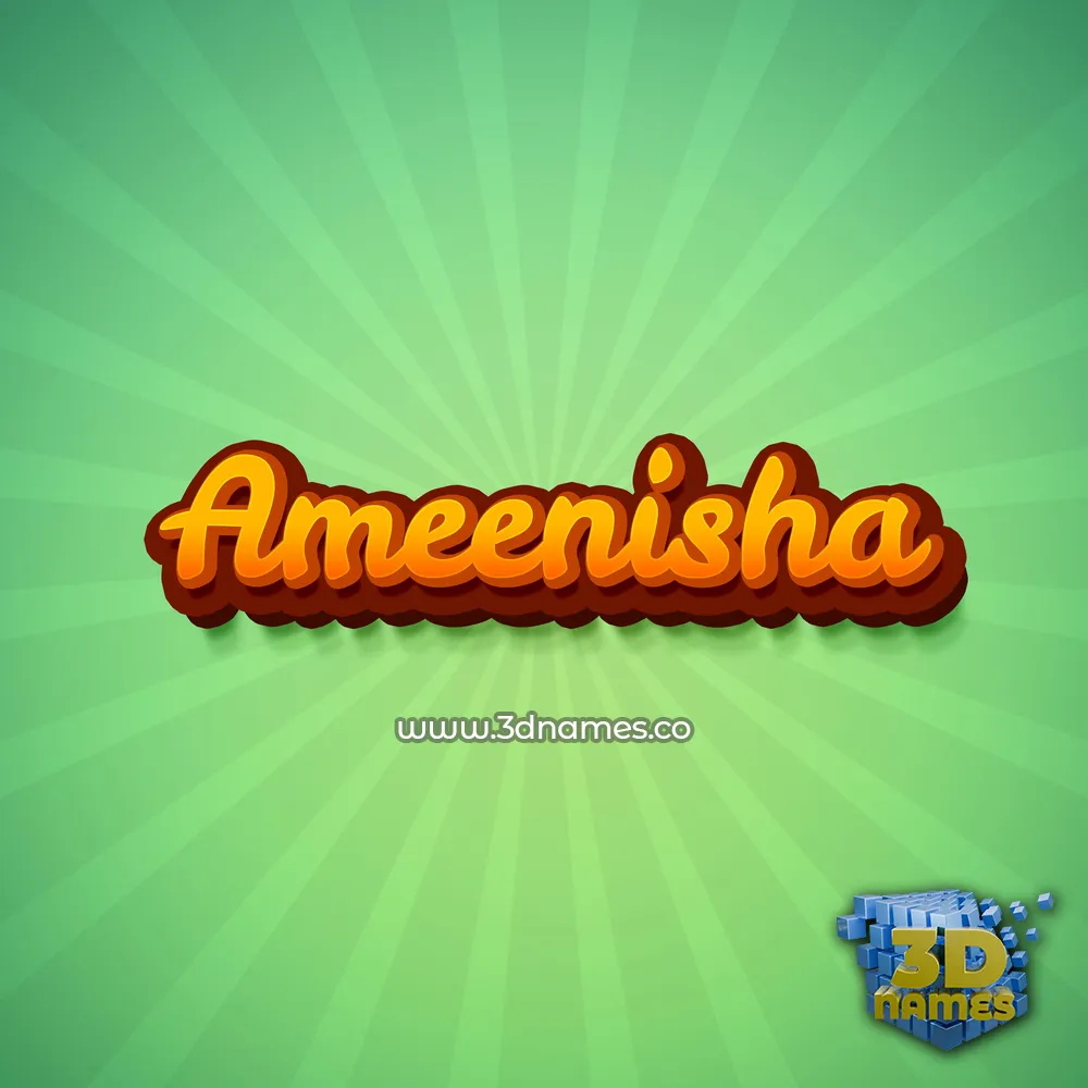 ameenisha in Green Rays style - 3D name wallpaper