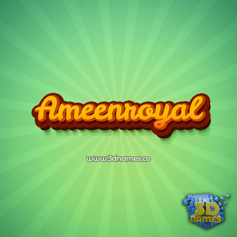 ameenroyal in Green Rays style - 3D name wallpaper
