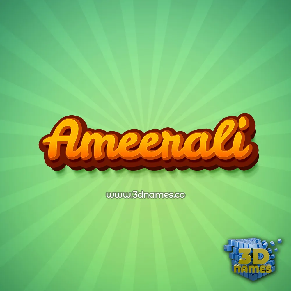 ameerali in Green Rays style - 3D name wallpaper
