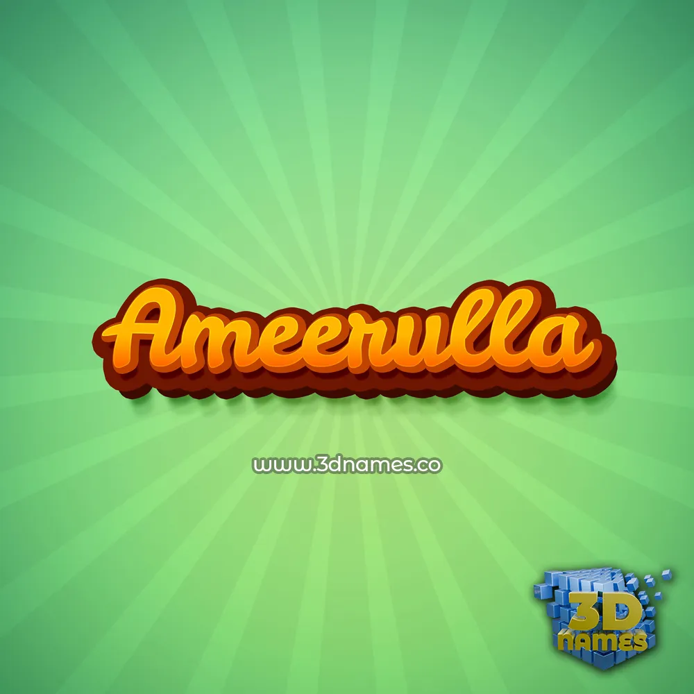 ameerulla in Green Rays style - 3D name wallpaper