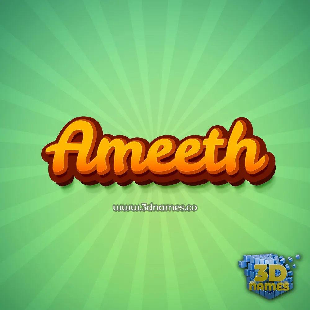 ameeth in Green Rays style - 3D name wallpaper