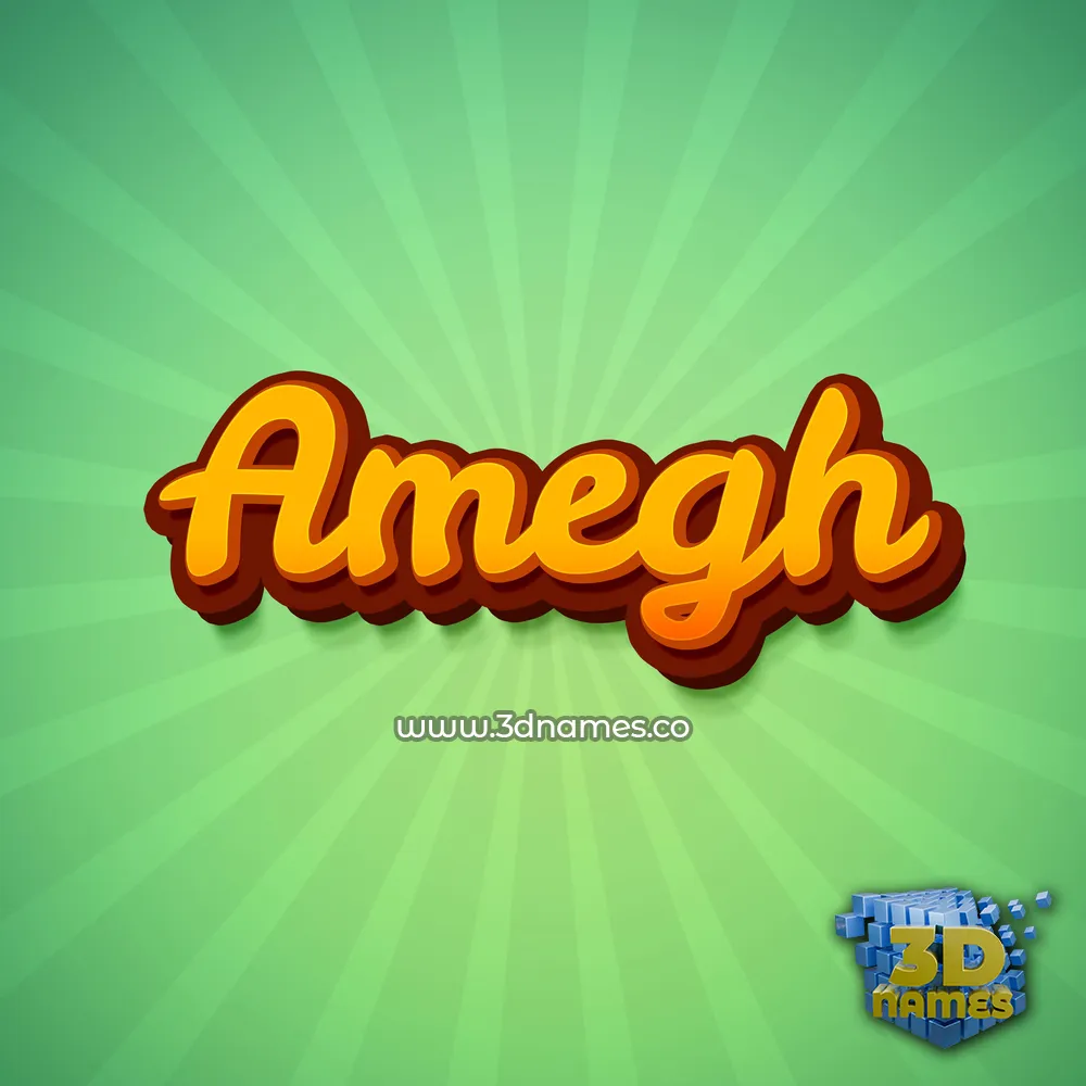 amegh in Green Rays style - 3D name wallpaper