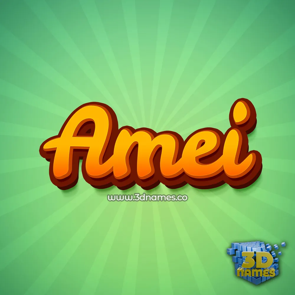 amei in Green Rays style - 3D name wallpaper