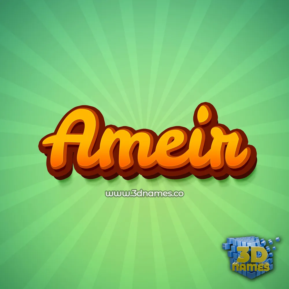 ameir in Green Rays style - 3D name wallpaper