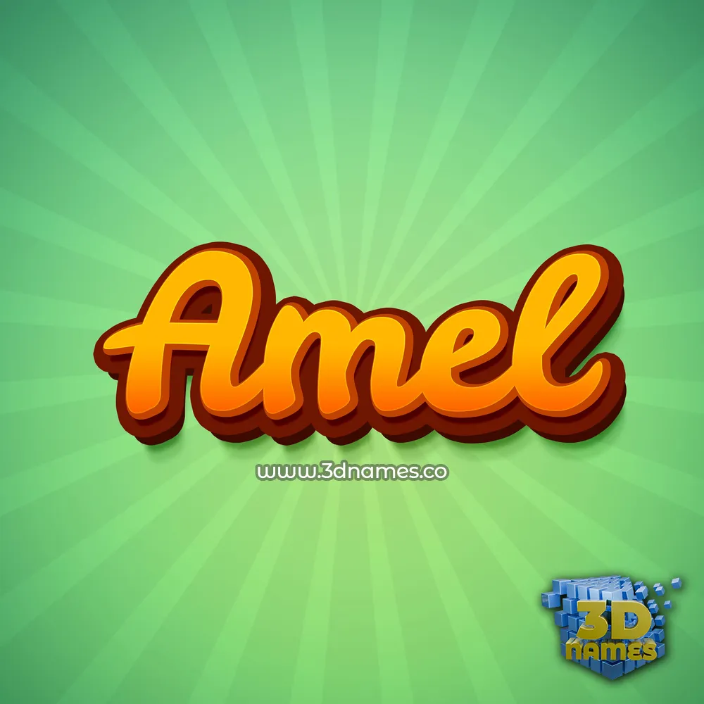 amel in Green Rays style - 3D name wallpaper