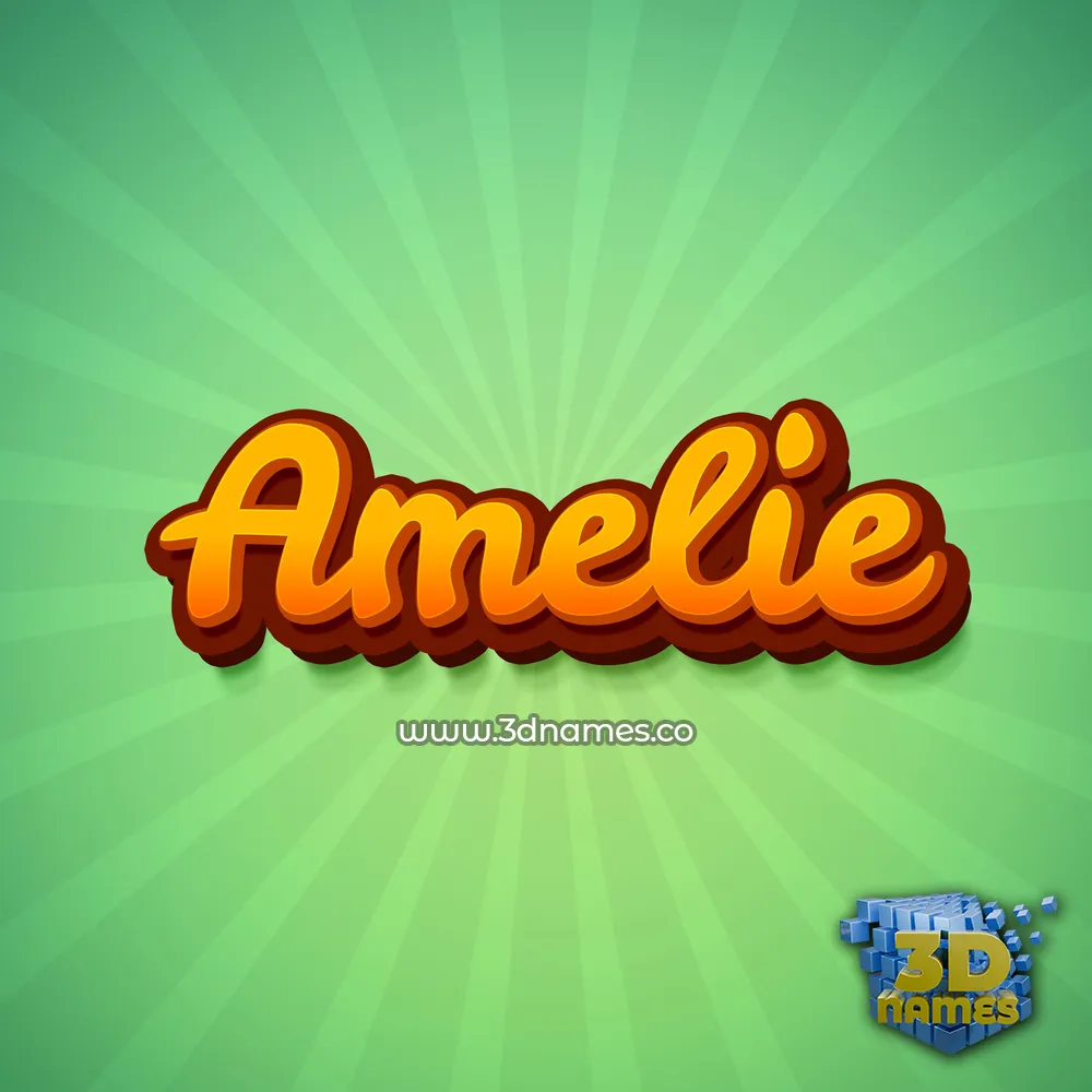 amelie in Green Rays style - 3D name wallpaper