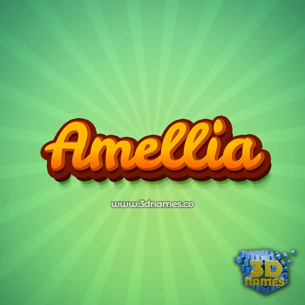 amellia in Green Rays style - 3D name wallpaper
