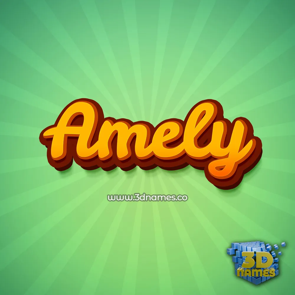 amely in Green Rays style - 3D name wallpaper