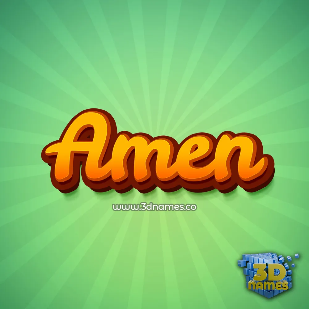 amen in Green Rays style - 3D name wallpaper