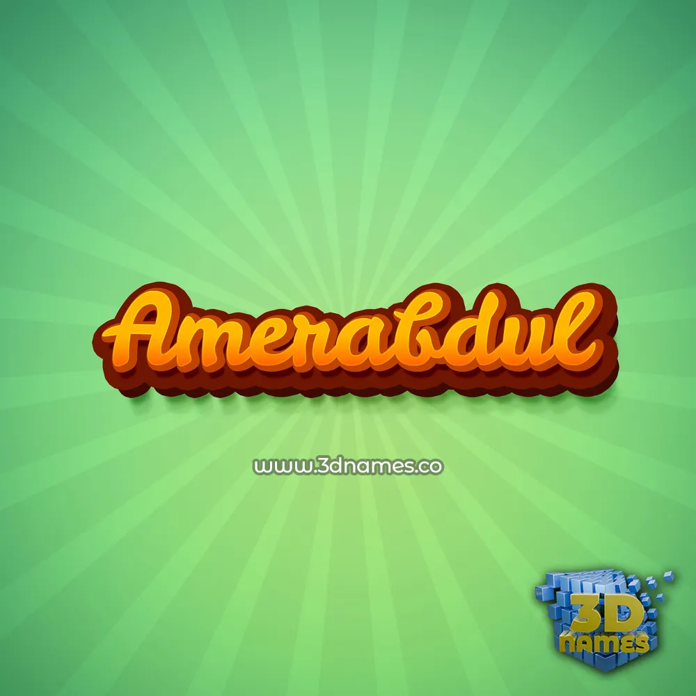 amerabdul in Green Rays style - 3D name wallpaper
