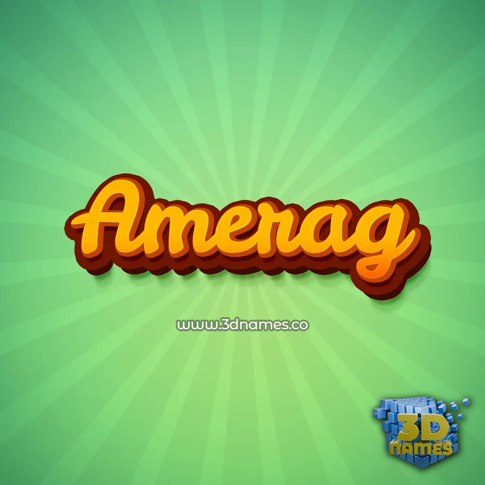 amerag in Green Rays style - 3D name wallpaper