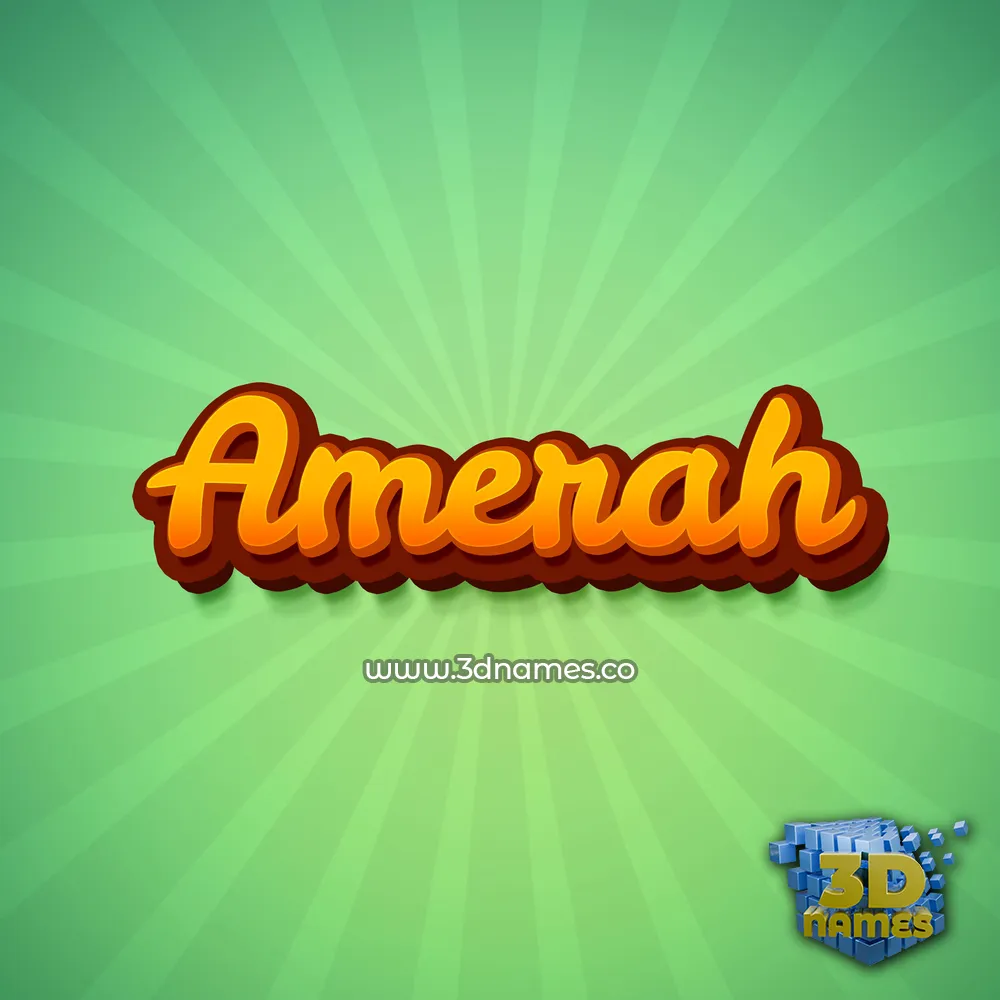 amerah in Green Rays style - 3D name wallpaper