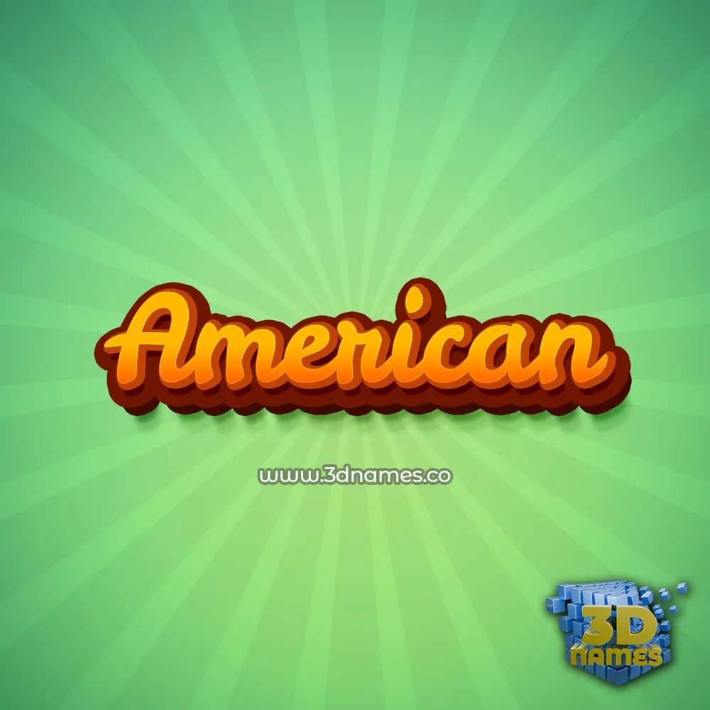 american in Green Rays style - 3D name wallpaper