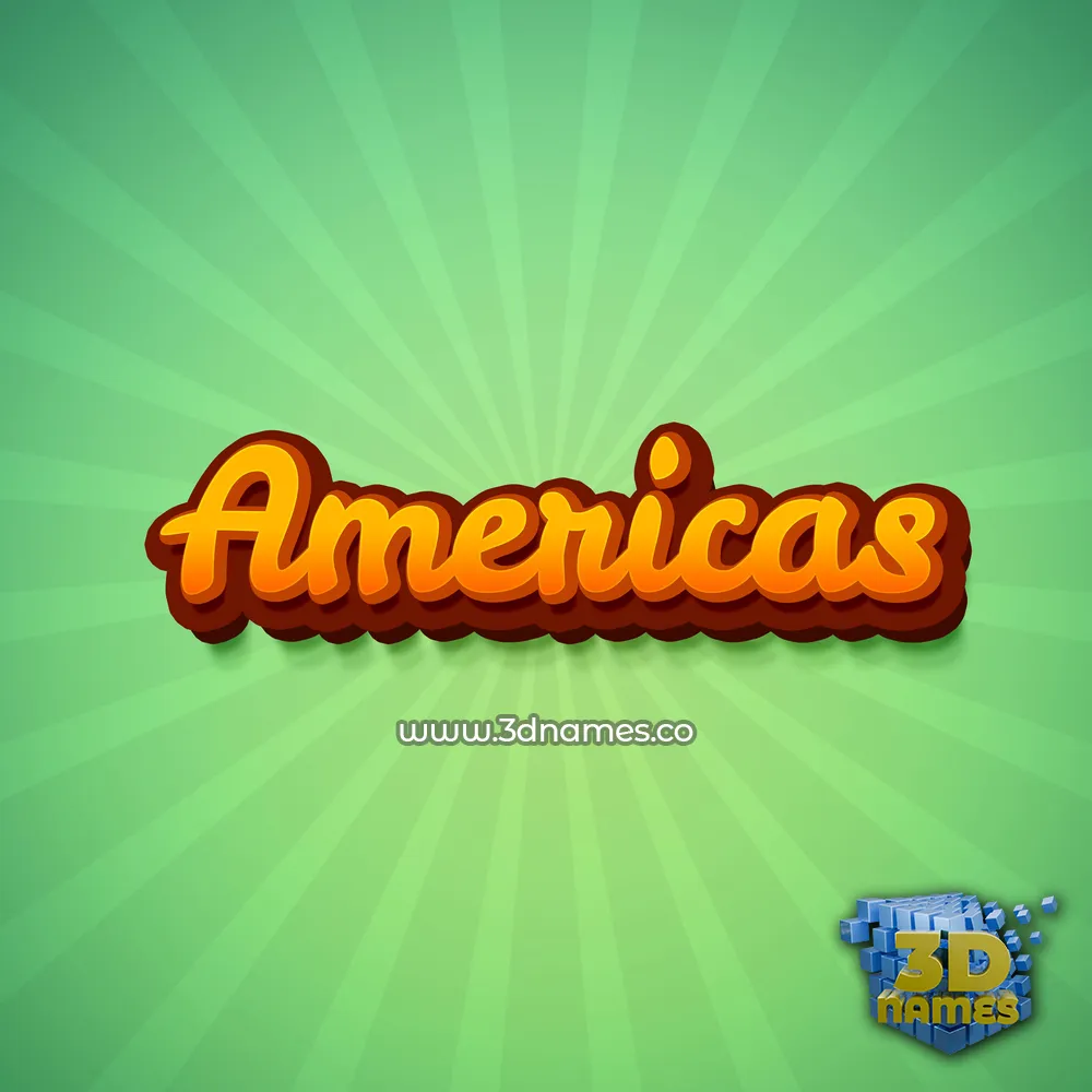 americas in Green Rays style - 3D name wallpaper
