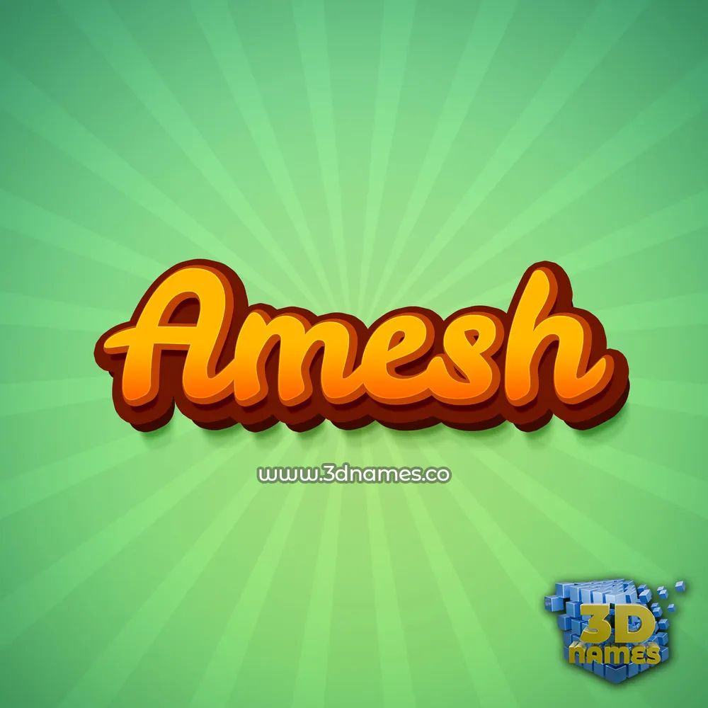 amesh in Green Rays style - 3D name wallpaper