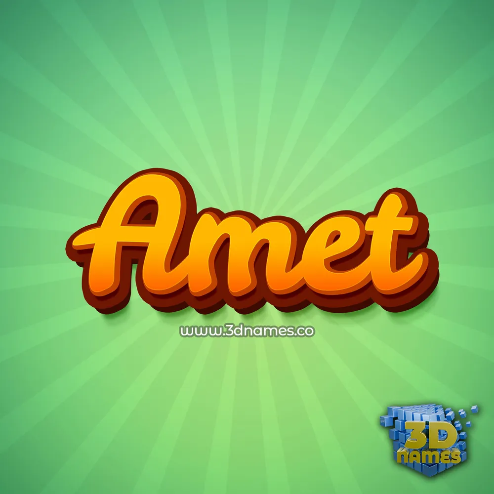 amet in Green Rays style - 3D name wallpaper