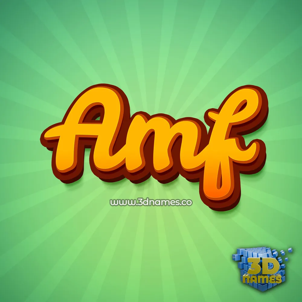 amf in Green Rays style - 3D name wallpaper