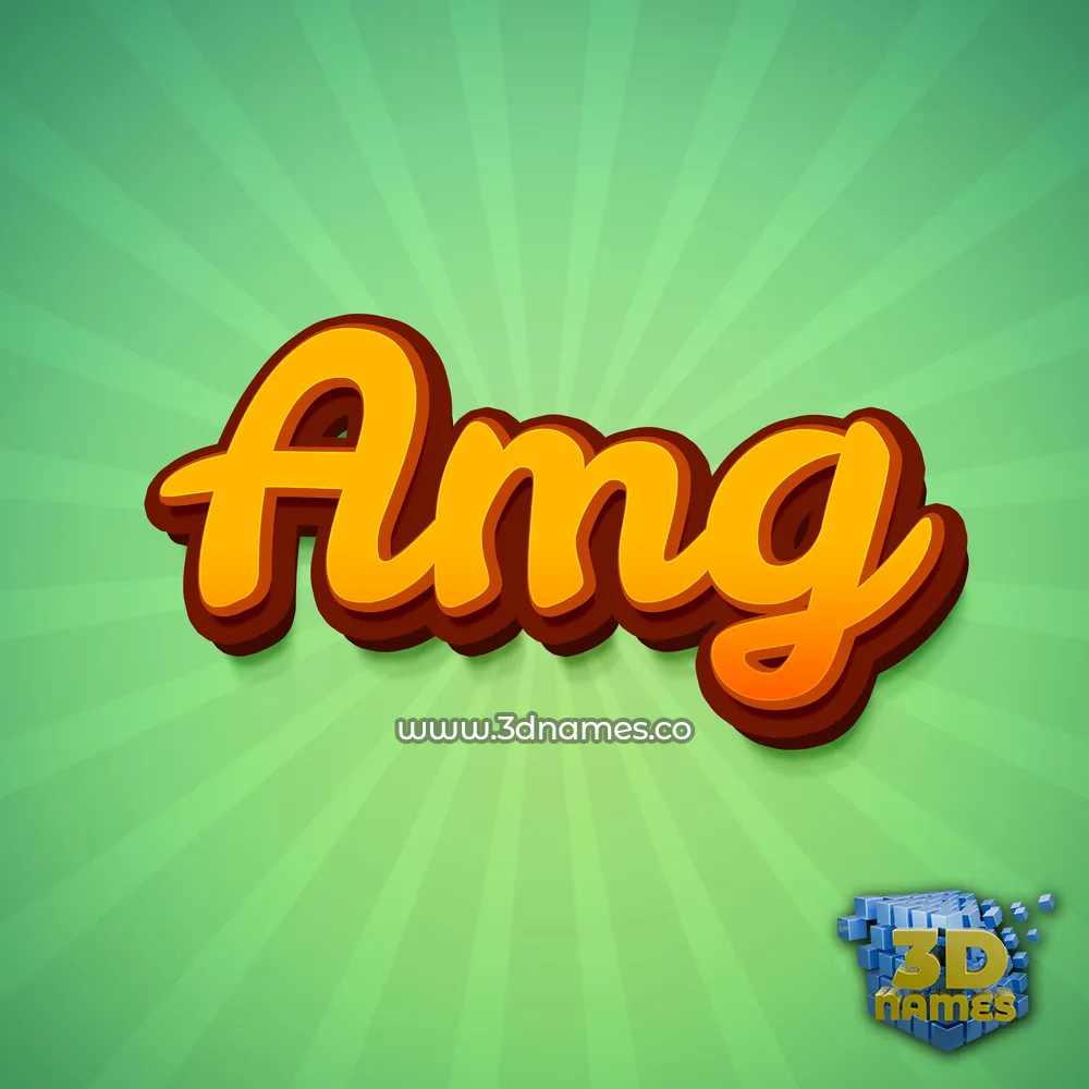 amg in Green Rays style - 3D name wallpaper
