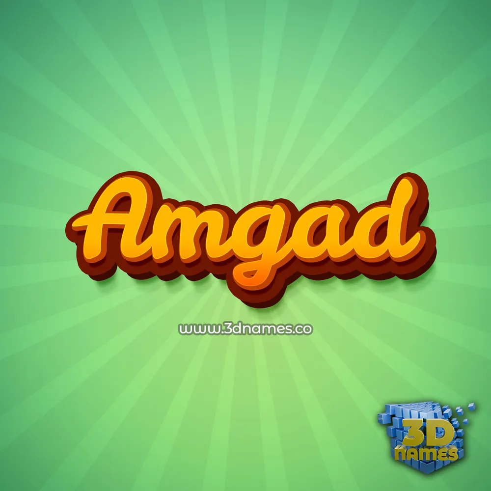 amgad in Green Rays style - 3D name wallpaper