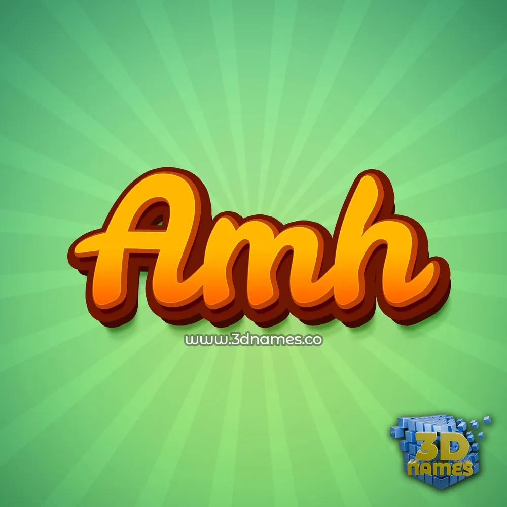 amh in Green Rays style - 3D name wallpaper
