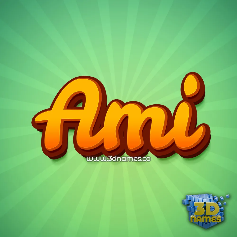 ami in Green Rays style - 3D name wallpaper