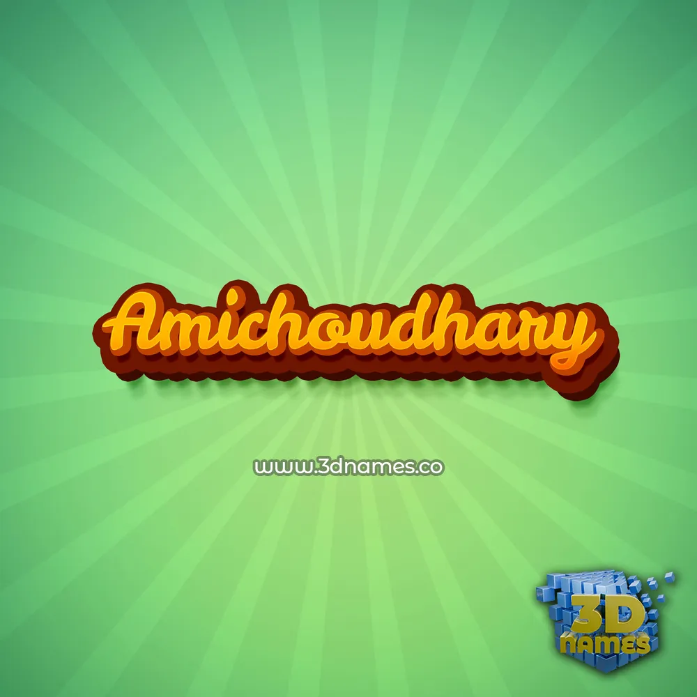 amichoudhary in Green Rays style - 3D name wallpaper