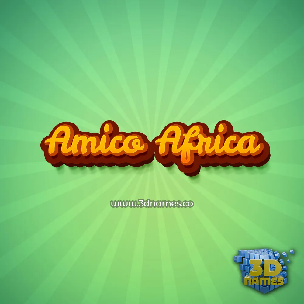 amico africa in Green Rays style - 3D name wallpaper
