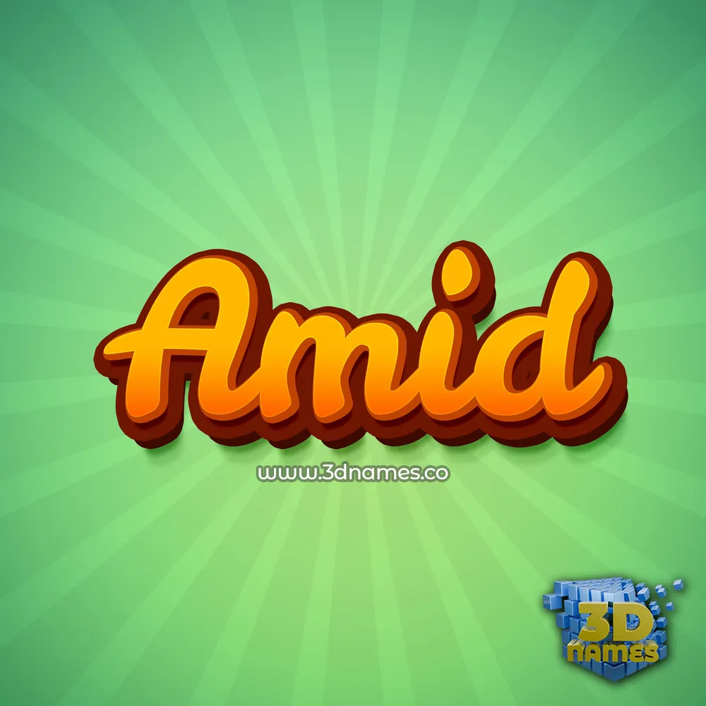 amid in Green Rays style - 3D name wallpaper