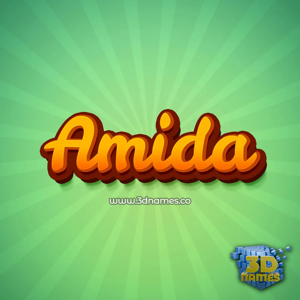 amida in Green Rays style - 3D name wallpaper