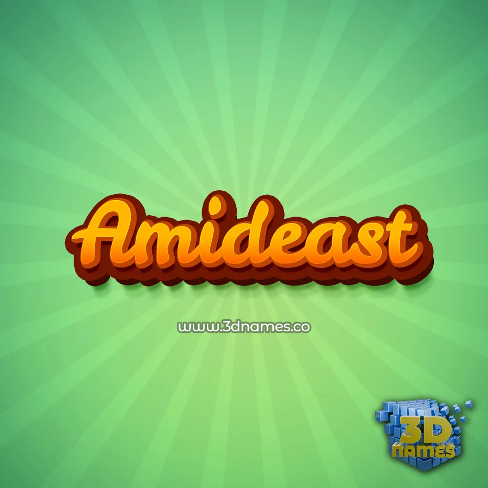 amideast in Green Rays style - 3D name wallpaper